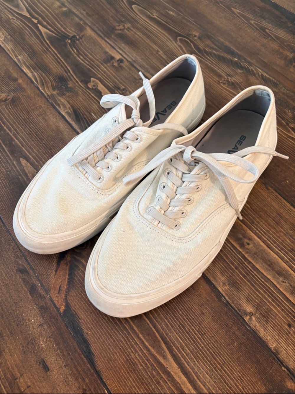 SeaVees Low-Top Canvas Sneakers in Off-White - Picture 4 of 5